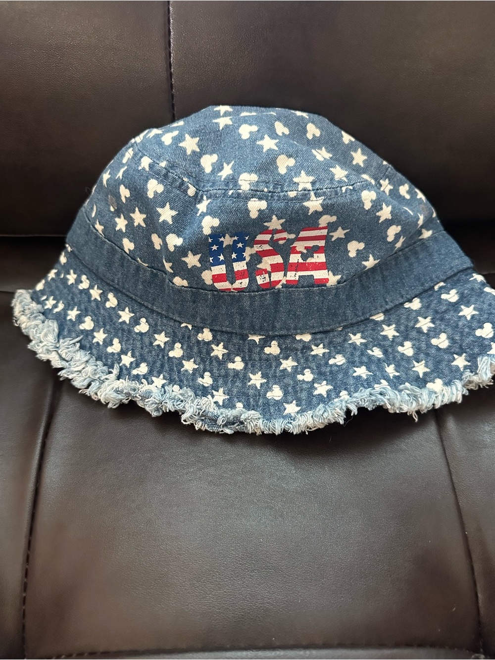 Denim Disney Star Print Bucket Hat